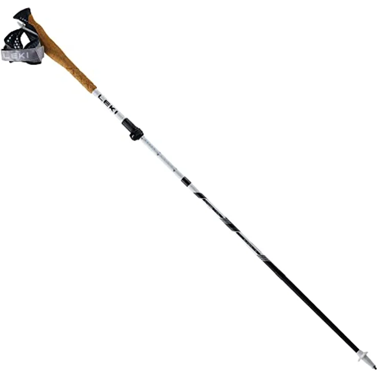 LEKI Cross Trail FX Superlite compact Trekkingstöcke, Carbon, 4-teilig & verstellbar, White-Mint-Black, 100-120cm – Bild 3