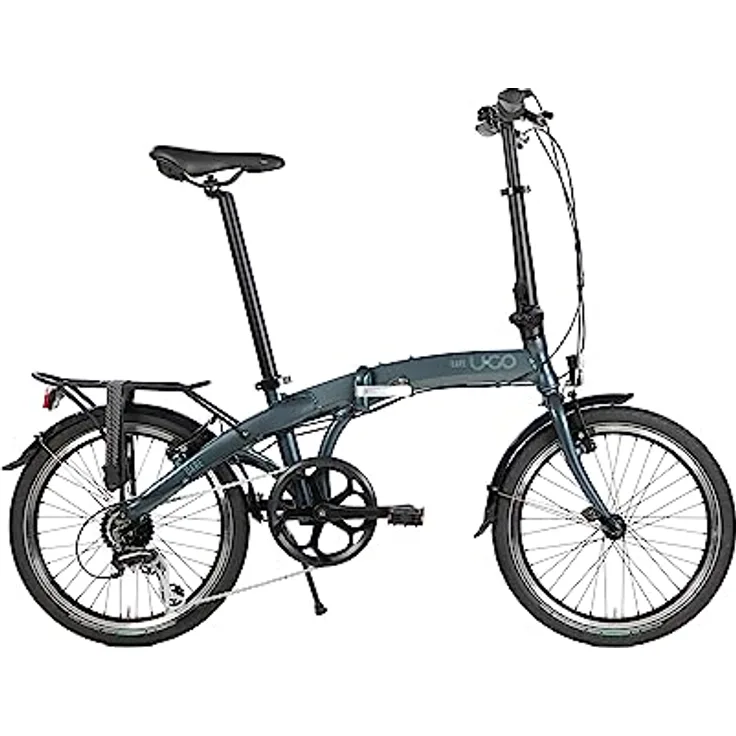 U.GO Unisex-Adult Dare U•GO D7 Folding Bike 20" Klappräder, Grey, Aluminium frame, S. Shine 7-speed, Tektro 855AL V-Brake, CST 20"x1.75 anti-puncture tyres with reflection