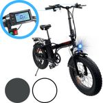 Bikesly Elektro Klapprad FATBIKE 20" Aluminium Schwarz, 7 Gang Shimano-Schaltung, 250W Motor, 12,5 Ah Akku