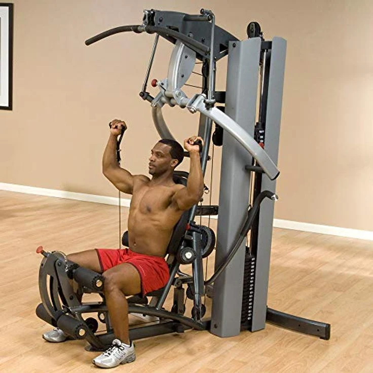 Body-Solid F-600 Kraftstation | Ganzkörpertrainer | Home Gym | Bi-Angular-Pressarme | 14-fach verstellbar | pneumatisch höhenverstellbarer Sitz | schwarz – Bild 2