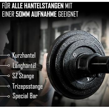 Qianly 2er Set Langhantelscheiben Aus Stahl - Gewichtsscheiben Für Home Gym Training