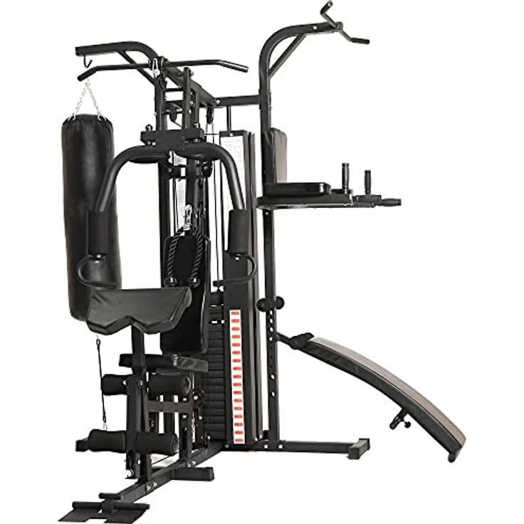 Dione HG5 Fitnessstation Multi-Gym mit Boxsack - 65kg Gewichte - erweiterbar auf 100kg - Homegym – Bild 2