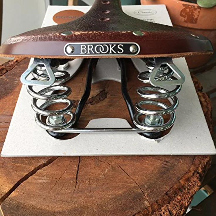 Brooks England B66, Velosattel mit Vollleder-Decke und verchromten Spiralfedern für City- und Touringräder – Bild 2
