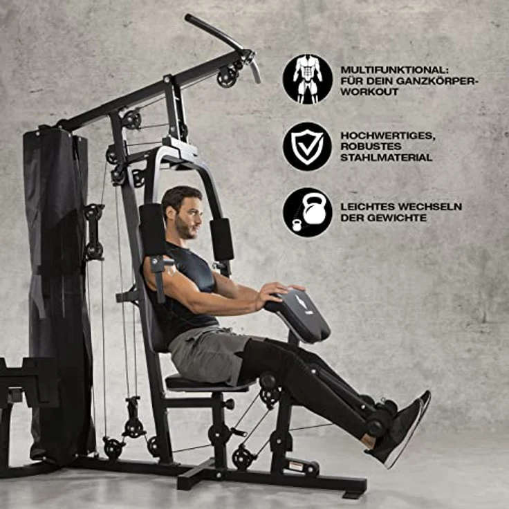 FitEngine Kraftstation | Multifunktions-Homegym für den ganzen Körper | Bis zu 67 kg einstellbare Gewichte | Hochwertiges Stahlmaterial – Bild 2