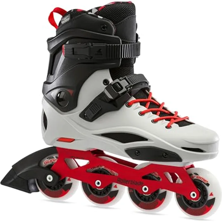 Rollerblade RB Pro X Inline-Skates, Weiß/Schwarz, 45°-Schnallen-System, anatomische Polsterung, 80 mm Supreme Räder