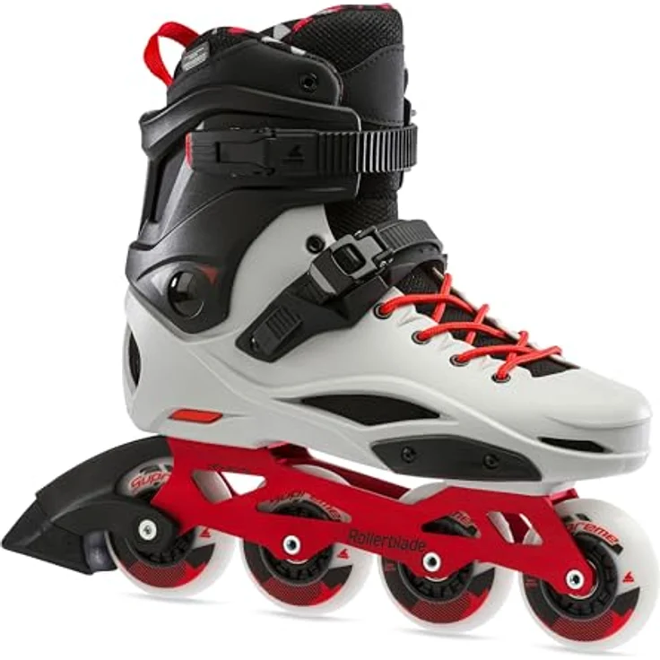 Rollerblade RB Pro X Inline-Skates, Weiß/Schwarz, 45°-Schnallen-System, anatomische Polsterung, 80 mm Supreme Räder – Bild 1