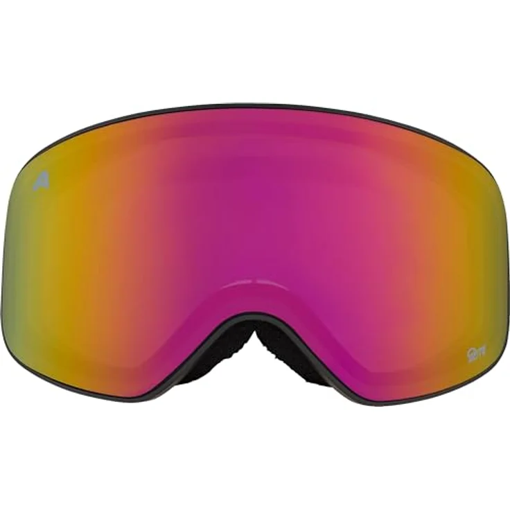 ALPINA FERNIE Q-LITE, Verspiegelte Skibrille für Kinder mit OTG polarisierenden Gläsern, 100% UV-Schutz, black matt/red – Bild 2