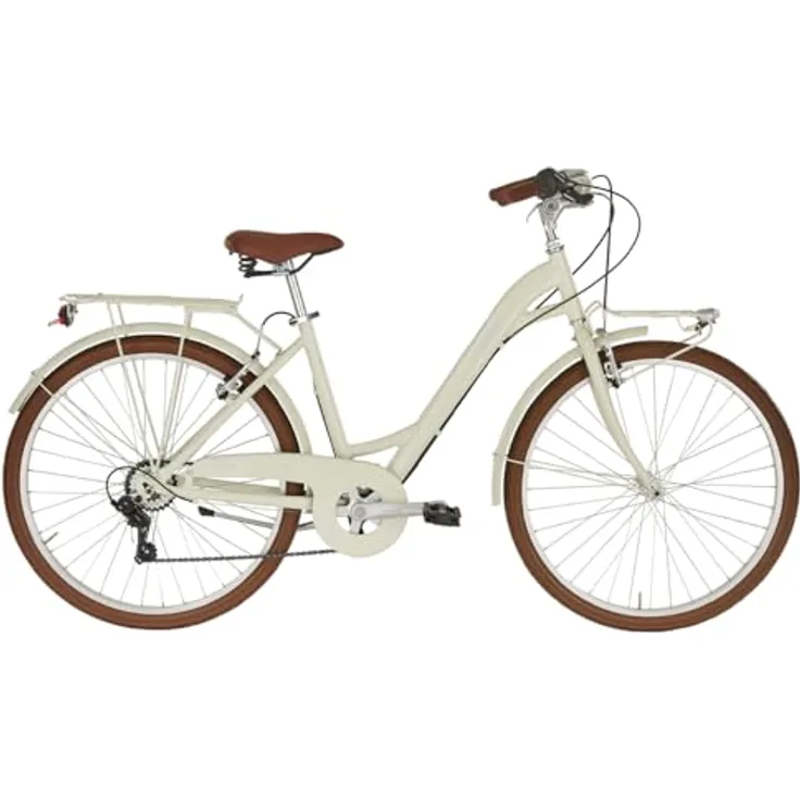Alpina Bike Dorothy Trekking-Fahrrad, 6 V, Creme, 26 Zoll mit Shimano Schalthebel