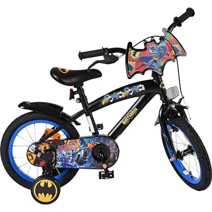 Batman Volare 14-Zoll-Kinderfahrrad, robust mit abnehmbaren Stützrädern und verstellbarem Sattel – Bild 1