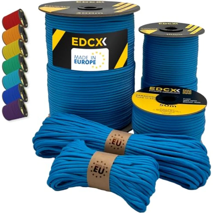 EdcX Paracord 4 mm, 550 Typ III, 100% Nylonseil in Ice Mint, 300 m, ideal für Basteln, Camping und Outdoor Aktivitäten – Bild 1