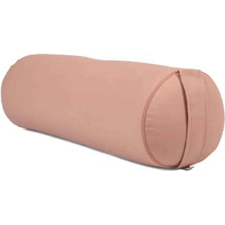 Bodhi Yoga Bolster ECO Serie, Yogarolle mit Kapok-Füllung, waschbarer Bezug aus 100% Bio-Baumwolle, groß 65 x 22 cm, rosé – Bild 1