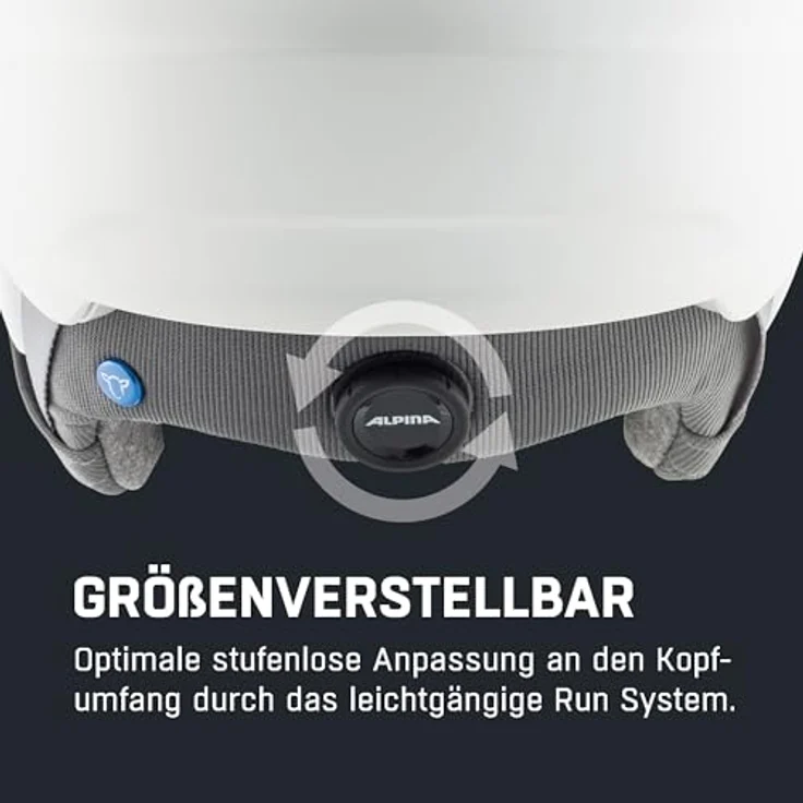 ALPINA Alto Q-LITE Skihelm, individuell anpassbar, stoßabsorbierend, kontrastverstärkendes Visier, White matt (Blue revo), Größe S (51-55 cm) – Bild 5