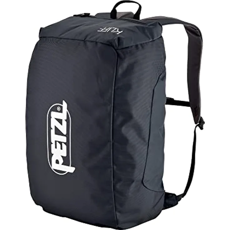 PETZL Seilsack KLIFF, 36 Liter Volumen für bis zu 100 m Seil, Grau, Unisex, mit abnehmbarer Seilplane und schaumstoffgepolsterten Schulterträgern