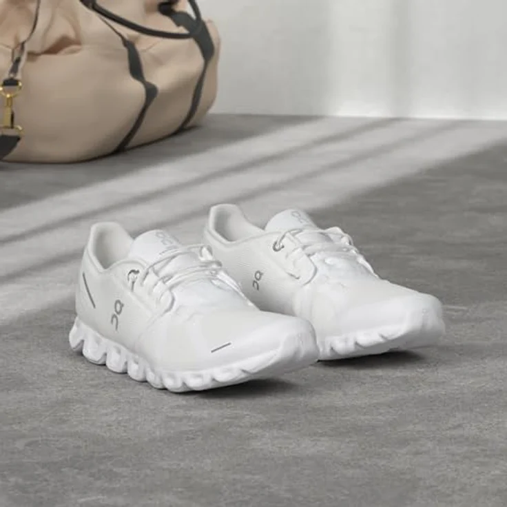 ON Schuhe Running Cloud 5, Laufschuhe in Weiß, Größe 44,5, Obermaterial Synthetik, Schnürung – Bild 7