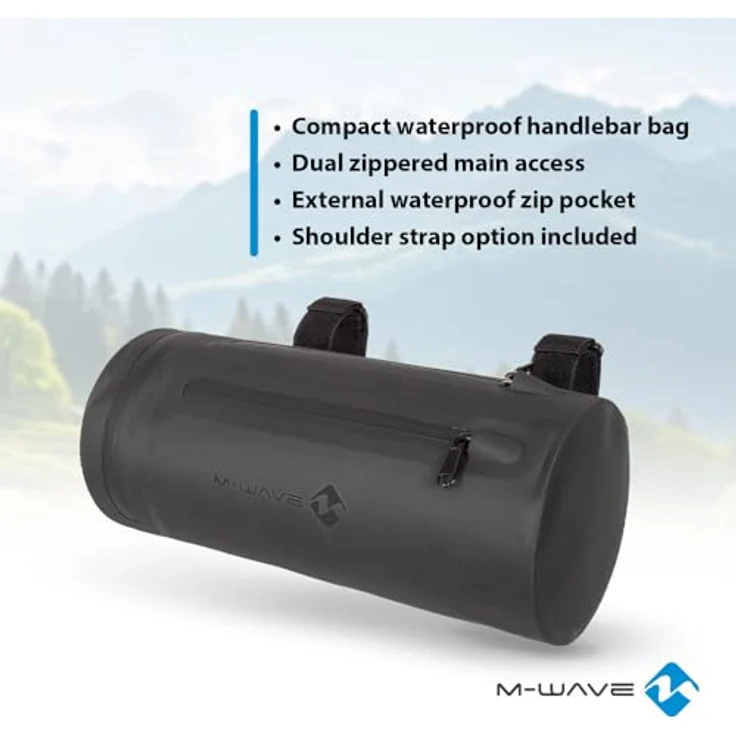 M-Wave Rough Ride II Front S, wasserdichte Fahrrad Lenkertasche mit 3 L Volumen, Schultergurt und beidseitigem Reißverschluss – Bild 3