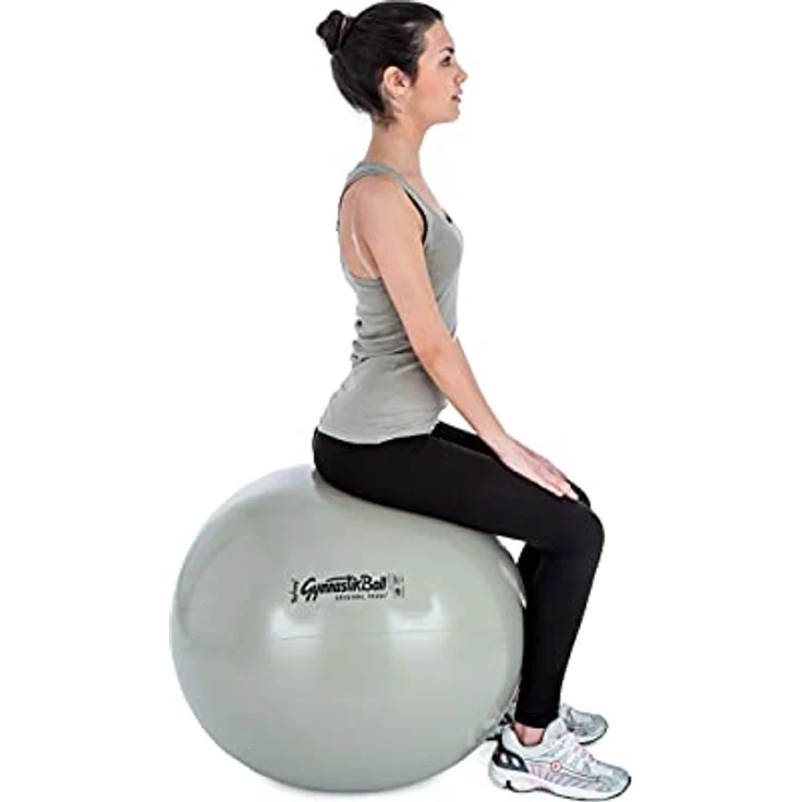 Original Pezzi Gymnastikball BioBased Ø 42, 53, 65 & 75cm in Lime oder Sand Farbe inkl. ATC Ballpumpe - bis 400 kg belastbar - Fitness, Reha, Therapie, Gymnastik, Aerobic und als Sitzball fürs Büro – Bild 3