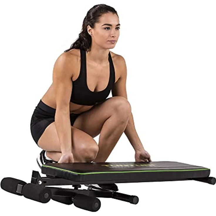 Tunturi AB20 Bauchtrainer, negativ Winkel, Bauchbrett mit Beinrollen, zusammenklappbar – Bild 4