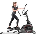 HS HOP-SPORT Crosstrainer HS-095CF mit Unterlegmatte - Ellipsentrainer 30kg Schwungmasse - Ellipsen Crosstrainer max. Benutzergewicht 135kg - Crosswalker grau