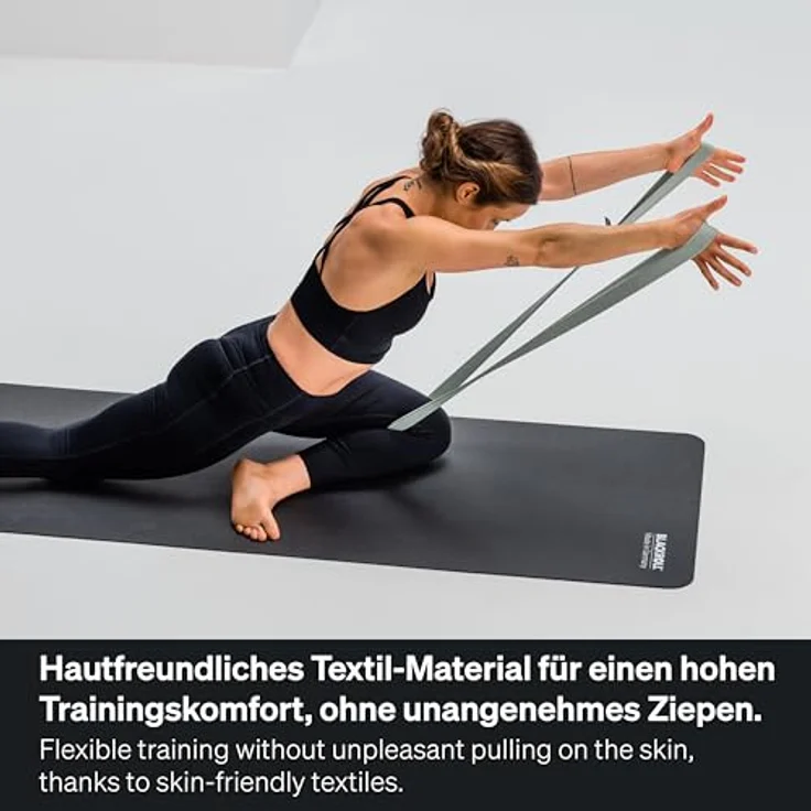BLACKROLL® Stretch Band 100 cm, Flexibles Gymnastikband für Mobilitätstraining, hautfreundliches Material, ideal für Yoga, Balanced Green, Made in Germany – Bild 4