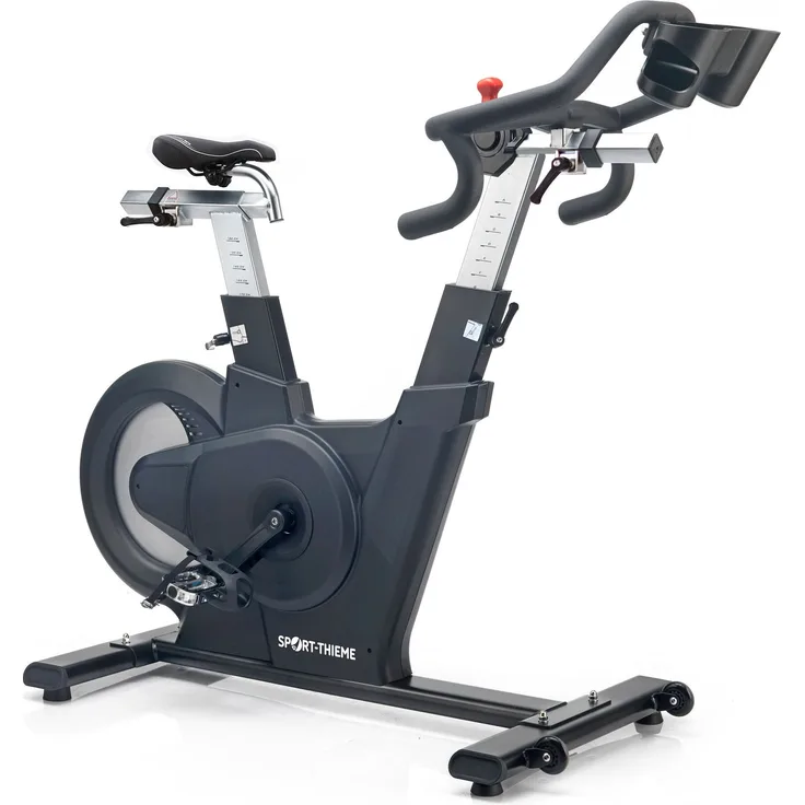 Sport-Thieme Indoor Bike "IB600", Ergometer mit Hebel an Lenksäule, Magnetbremse und 16 Widerstandsstufen, blau