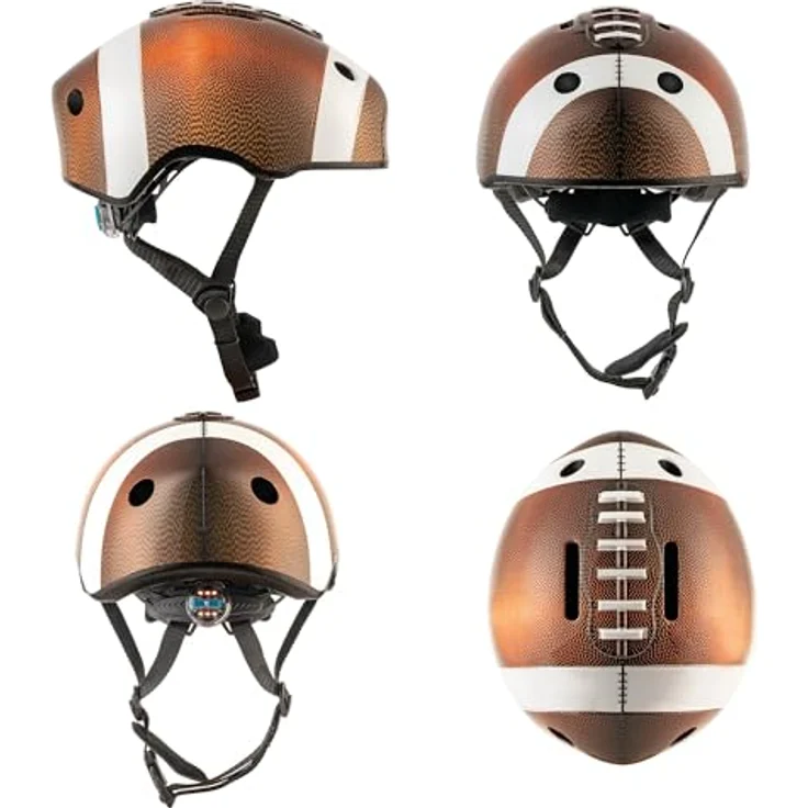 Crazy Safety Football Fahrradhelm, schwarz, für Kinder (49 - 55 cm) mit leichtem Design, optimaler Passform und Belüftungssystem – Bild 5