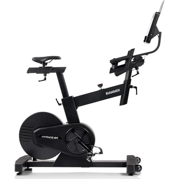 HAMMER Speedbike HyRace SR, Indoor Cycle Heimtrainer mit 20 kg Schwungmasse, 10,1" TFT-Touchscreen, Bluetooth, kompatibel mit Kinomap & Zwift, ergonomisches Race-Design – Bild 1