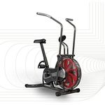SportPlus Air Bike mit Luftwiderstand und Riemenbremssystem - effizienter HIIT Heimtrainer für Arme und Beine, mit Trainingscomputer, sicher & stabil bis 100kg, kompakte Maße, SP-FB-1000