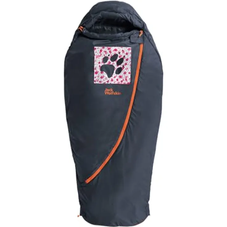 Jack Wolfskin Unisex Jugend Grow UP Dreamer Mumienschlafsack, Night Blue, Left - Kunstfaserschlafsack, ergonomischer Reißverschluss, bluesign-zertifiziert