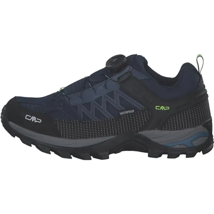 CMP Rigel Low Fitgo Trekking Shoes WP, Herren Wanderschuhe aus Leder, blau ink-yellow fluo, Größe 47 – Bild 2