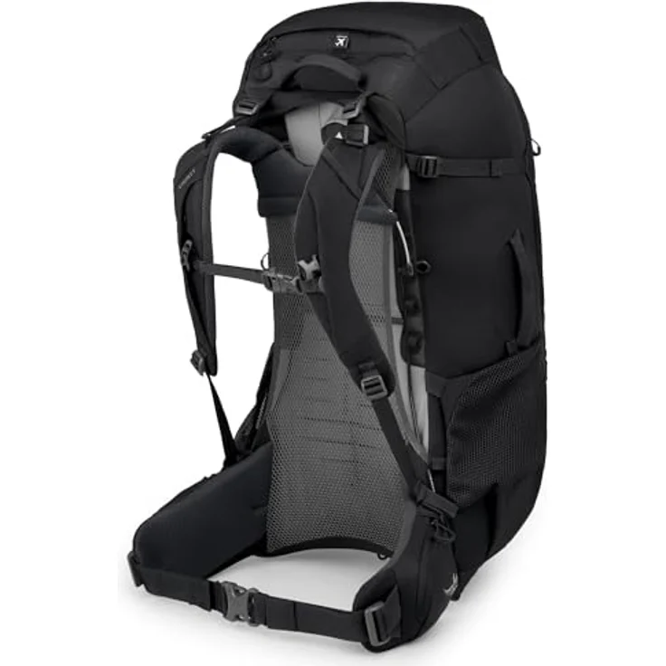 Osprey Farpoint Trek 55 Herren Rucksack, belüftetes Airspeed-Trampolin-Rückensystem, integrierte wasserdichte AirCover-Reisetasche, zwei Hüftgurttaschen mit Reißverschluss – Bild 2