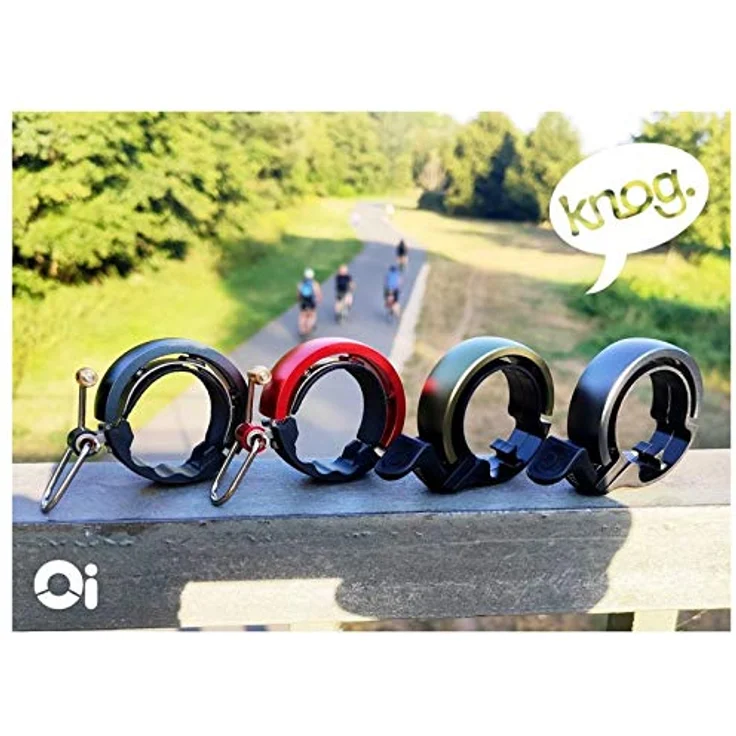 Knog Oi Luxe Fahrradklingel - Schwarz/Rot - Large, 23. 8mm-31. 8mm. – Bild 4