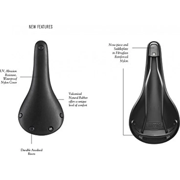 Brooks England Cambium C15 All Weather, Velosattel aus Naturkautschuk mit wetterbeständigem Nylon-Cover, schwarz – Bild 3