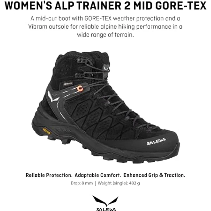 Salewa Alp Trainer 2 Mid GTX, Damen Wanderschuhe mit Gore-Tex, Größe 39, Schwarz – Bild 2