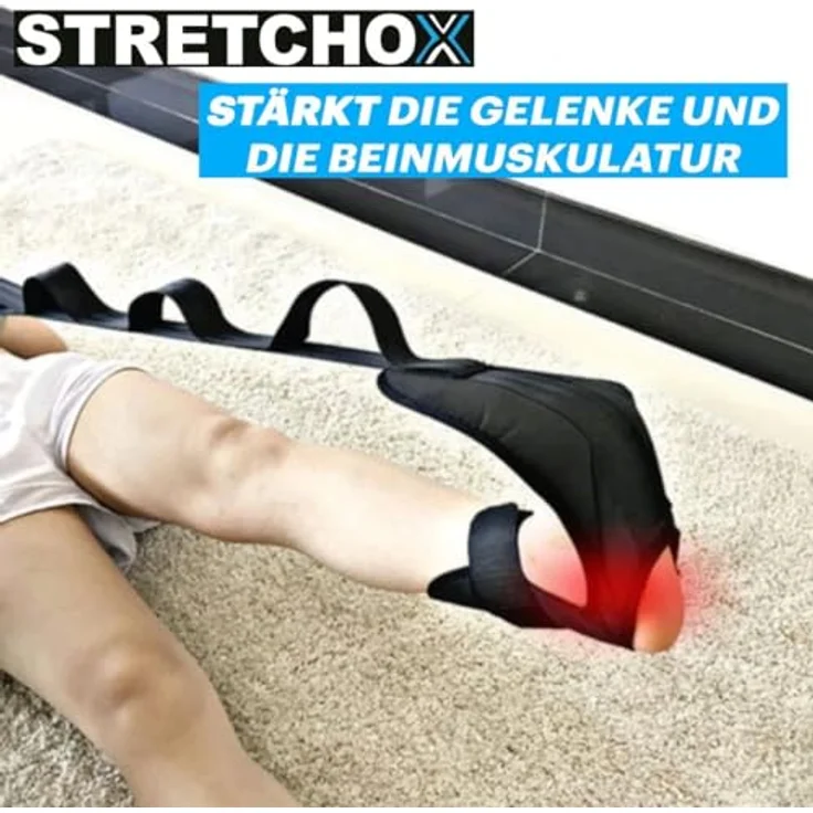 MAVURA STRETCHOX Premium Stretch Band Yoga Fitness Bein Fuß Dehnung Gurt, Stretching Belt Bänderdehnung Beintraining - Flexibilität, Gleichgewicht & Stabilität - Universell Passend (Schwarz) – Bild 2