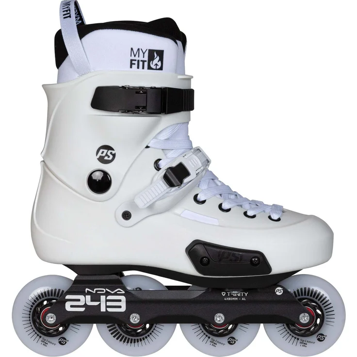 Powerslide Zoom Pro Nova 80, Urban Inline Skate mit ABEC 9 Kugellagern, TRINITY-System und wärmeformbarem MYFIT Innenschuh, weiß