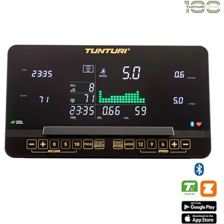 Tunturi T100 Centuri Laufband Klappbar - Walking pad - LED Monitor - 44 Trainingsprogramme - 0.8-20.0km/h – Bild 4