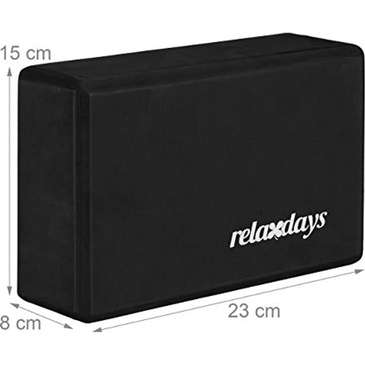 Relaxdays 10er Set Yogablock, Yoga-Klötze aus Hartschaum, rutschfest, 8 x 23 x 15 cm, Schwarz – Bild 4
