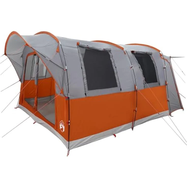 vidaXL Autozelt 4 Personen Grau und Orange, Wasserfestes Campingzelt mit einfachem Aufbau und robustem Design – Bild 1