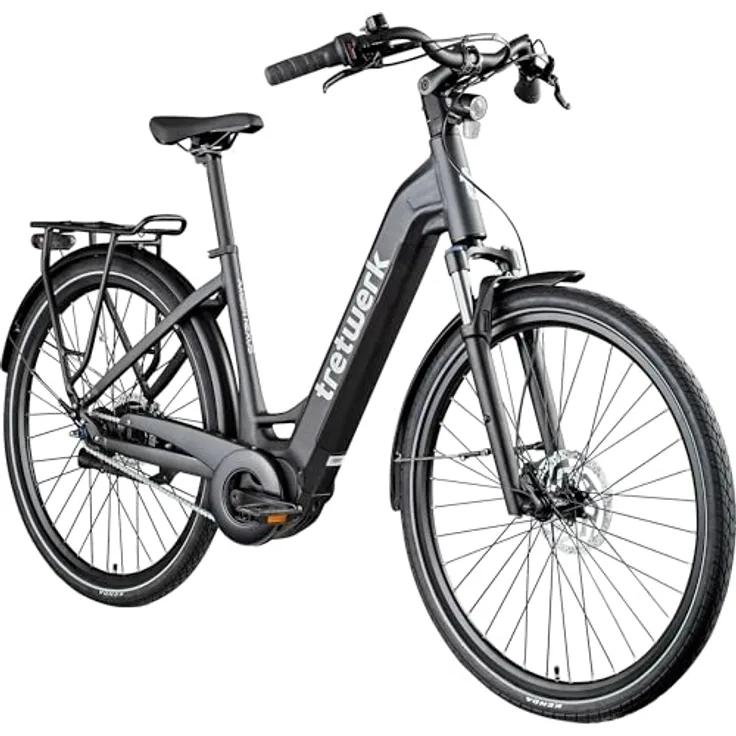 Tretwerk Amber Nexus E-Bike Damen, 28 Zoll Elektrofahrrad mit 550 Wh Akku, Shimano 8-Gang-Nabenschaltung, Tiefeinsteiger für Körpergröße 155 - 185 cm