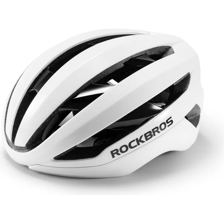 ROCKBROS LK-79 Fahrradhelm, 58-62 cm, weiß, mit verstärktem Innenrahmen und antibakteriellem Innenfutter