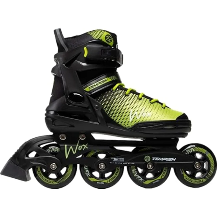 Tempish Wox 84, Inline Skates Größe 43, schwarz mit grünen Akzenten, 84 mm PU Rollen, ABEC 7 Carbon-Lager, integriertes Bremssystem – Bild 2