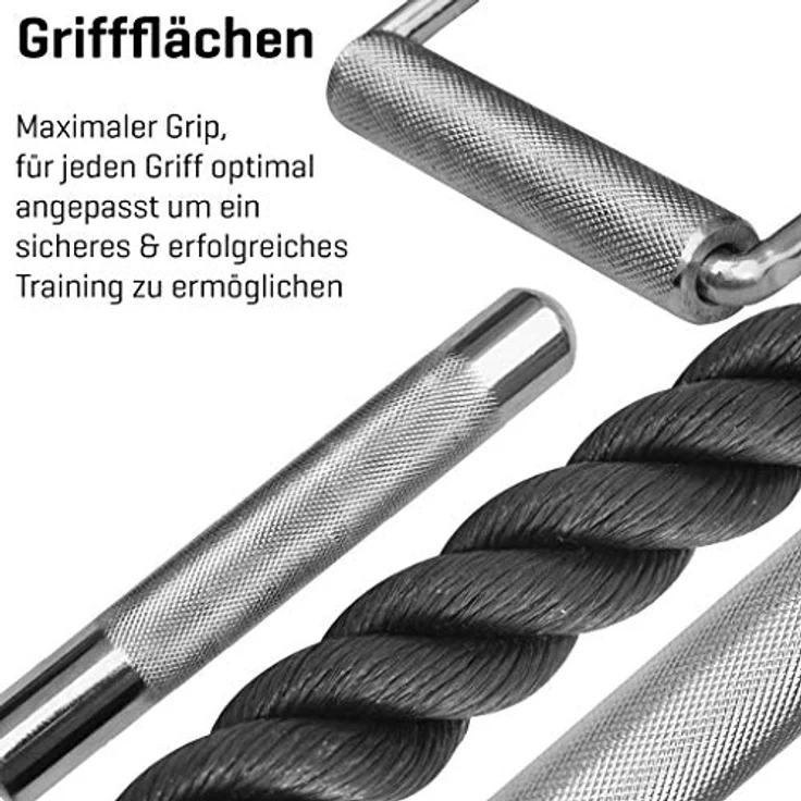 Sporttrend 24® Bizeps Trizeps Stange Trizepsgriff Trizepgriff Bizepsgriff Bizepgriff Bizepstange TrizepstangeSeilzuggriff Kabelzuggriff Stange Griffe für Seilzüge Kabelzüge Silber – Bild 3