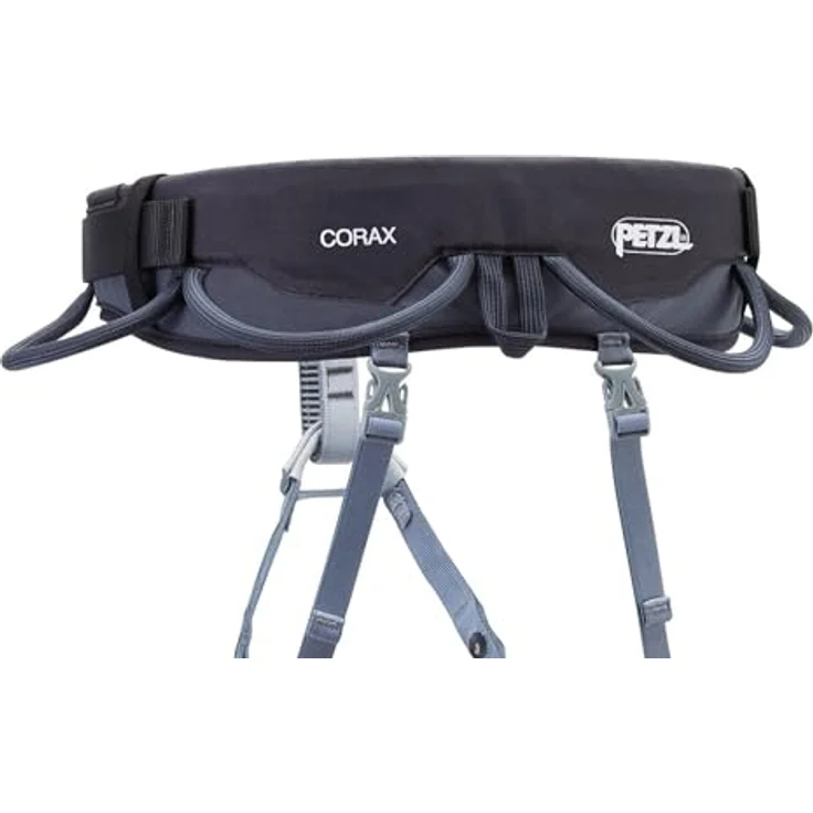 Petzl Corax, Klettergurt für XS-S-M, verstellbar, in jeansblau, ideal für Klettersteig, Sportklettern, Alpinklettern, mit 4 Materialschlaufen – Bild 4