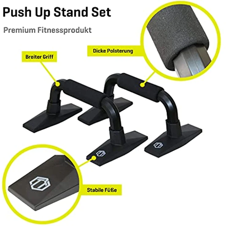 Sporttrend 24® Push Up Stand Bar 2er Set in schwarz, 200kg belastbar | Premium Liegestützgriffe für Oberkörpertraining – Bild 2