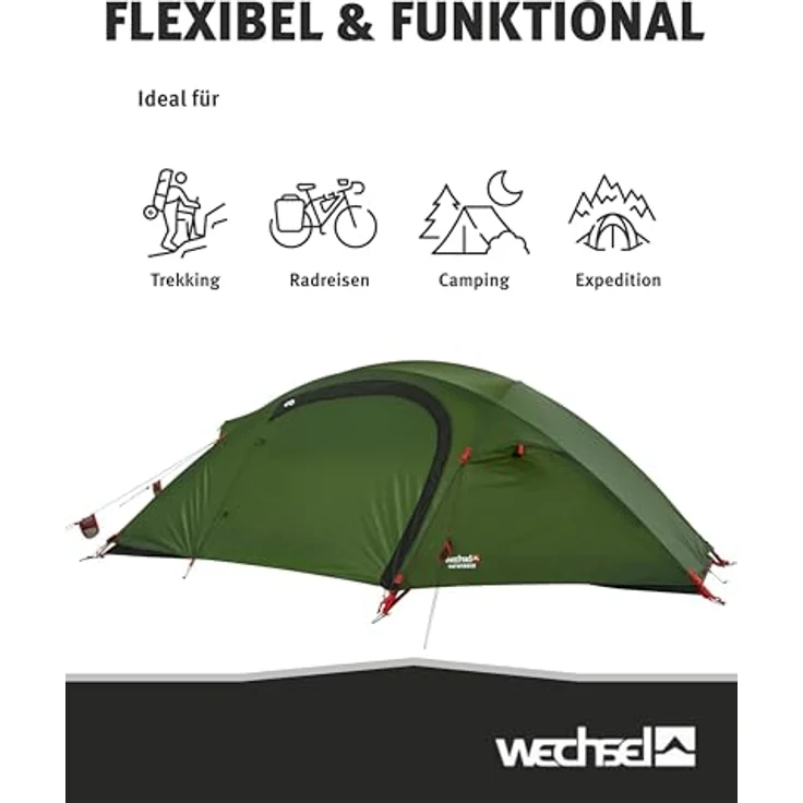 Wechsel Pathfinder I, Geodätzelt für 1 Person, sturmstabiles Expeditionszelt, kompakt & transportabel, ideal für Trekking, Camping & Radreisen – Bild 5