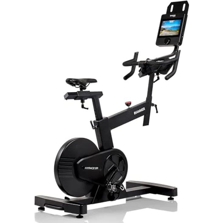 HAMMER Speedbike HyRace SR, Indoor Cycle Heimtrainer mit 20 kg Schwungmasse, 10,1" TFT-Touchscreen, Bluetooth, kompatibel mit Kinomap & Zwift, ergonomisches Race-Design – Bild 5