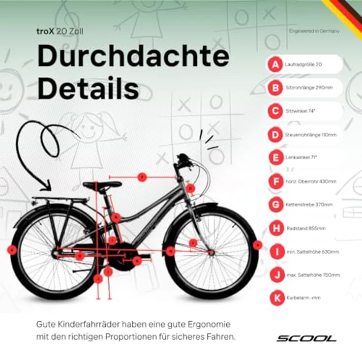 S’COOL troX Kinderfahrrad, 6 Gang Shimano Kettenschaltung, ideal für Schule und Freizeit, farbenfrohes Design – Bild 6
