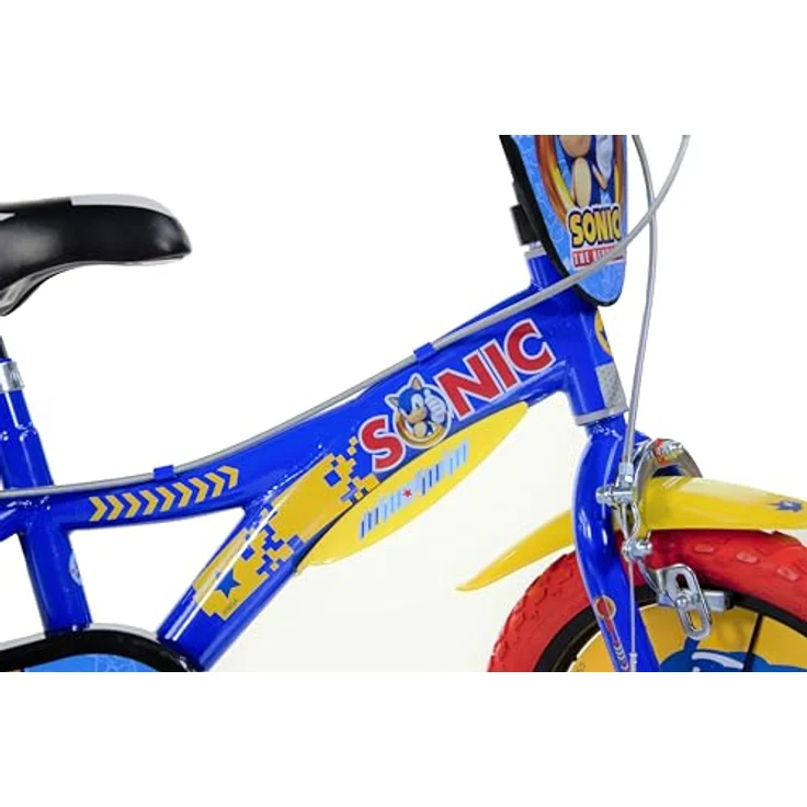 Dino Kinderfahrrad Sonic, 1 Gang, mit Stützrädern, Trinkflasche und Frontschild, blau – Bild 5