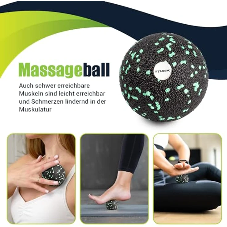 GYMERK Faszienrolle Set mit 3D-Texturmassage, inklusive Anweisungen und Poster in deutscher Sprache, Tragetasche, Yoga Faszien Set mit Faszienball und Duoball für ganzheitliche Muskelentspannung – Bild 5