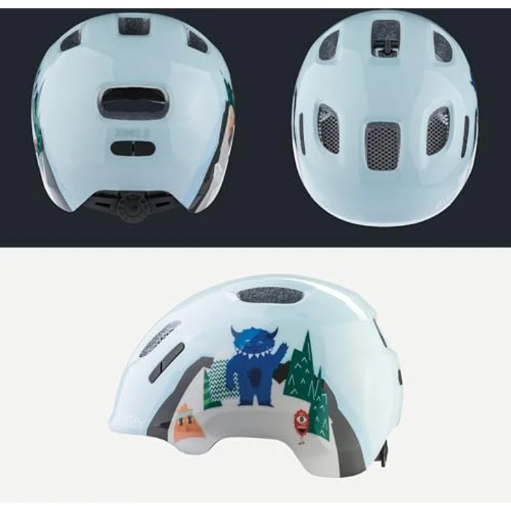ALPINA Ximo, Leichter & Bruchfester Kinderfahrradhelm mit 360°-Fitsystem und optionalem LED-Licht, Mountain Monster Gloss, 45-49 – Bild 4